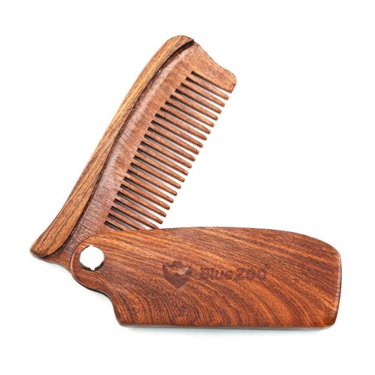 KTX-975507 Folding Comb with PU Leather Carrying Case for Hair and Beard Care