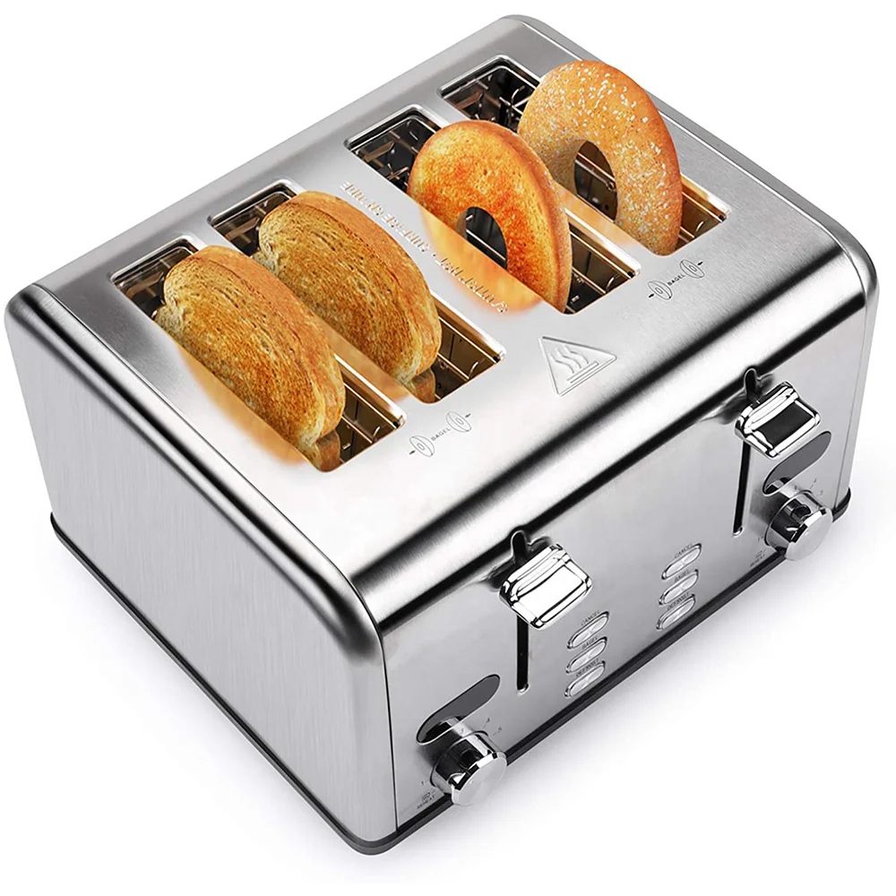 KTX-127315 Stainless Steel 4-Slice Electric Toaster with Digital Control for Versatile Breakfast Preparation
