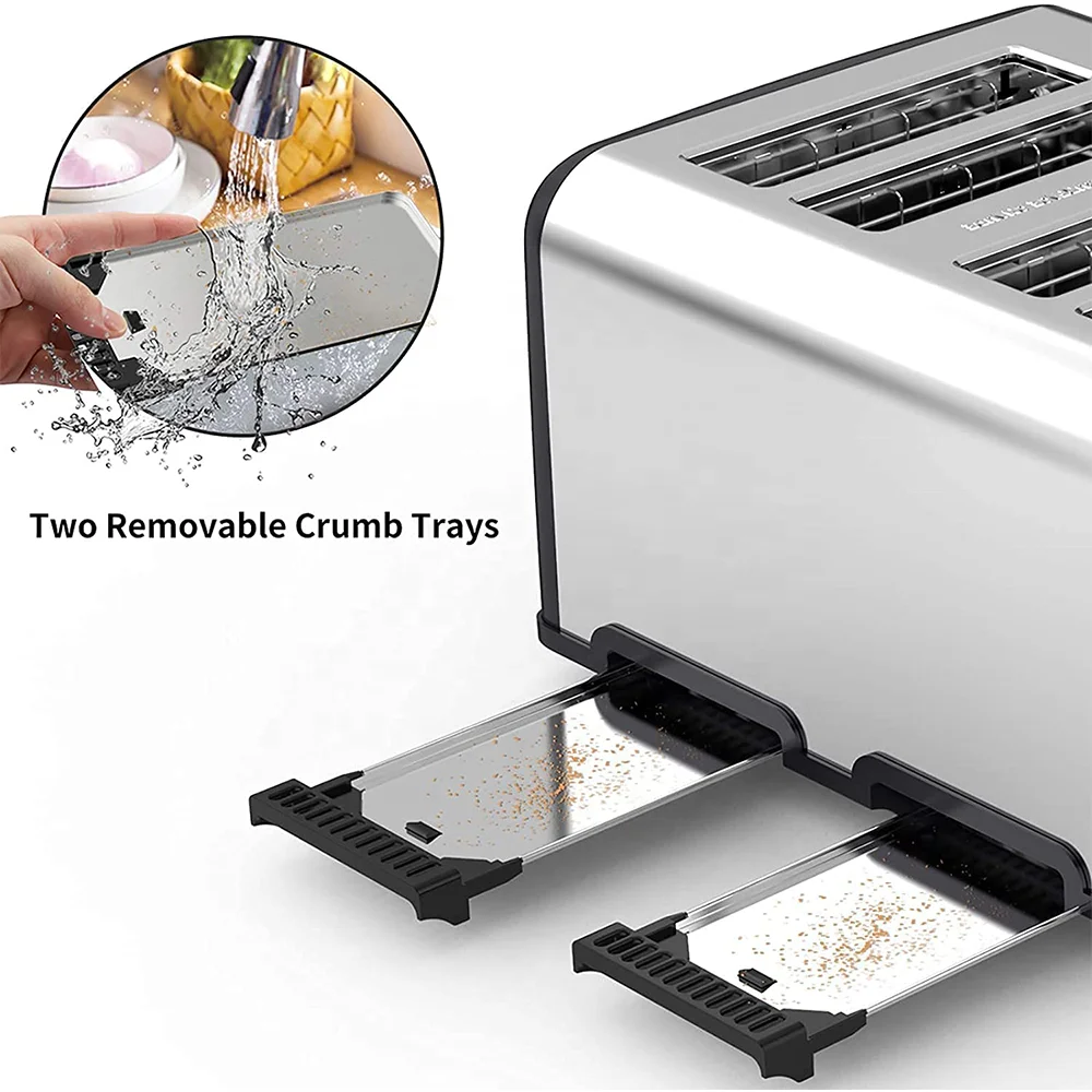 KTX-127315 Stainless Steel 4-Slice Electric Toaster with Digital Control for Versatile Breakfast Preparation
