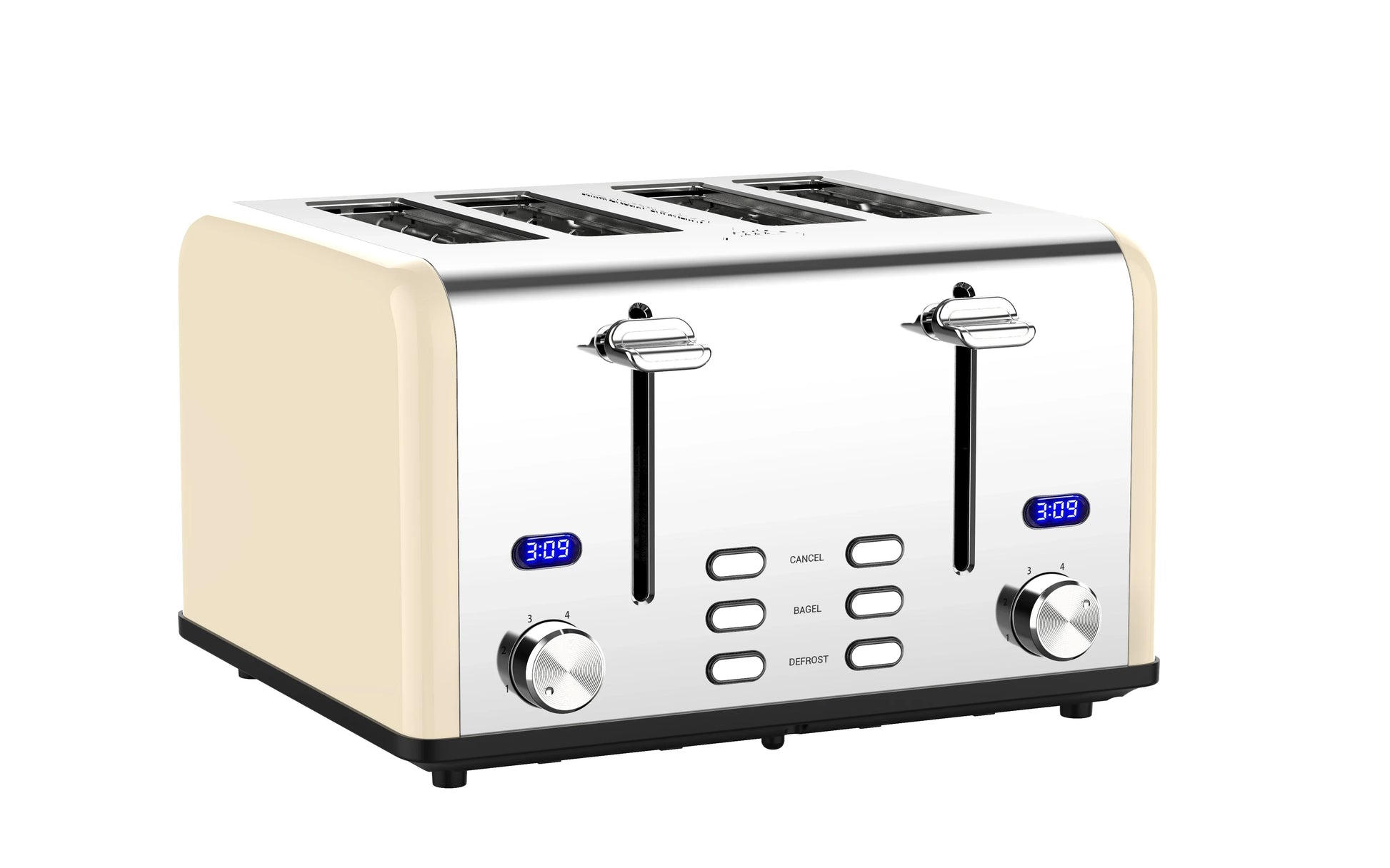 KTX-127315 Stainless Steel 4-Slice Electric Toaster with Digital Control for Versatile Breakfast Preparation