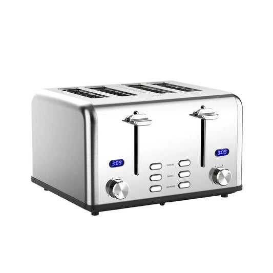 KTX-127315 Stainless Steel 4-Slice Electric Toaster with Digital Control for Versatile Breakfast Preparation