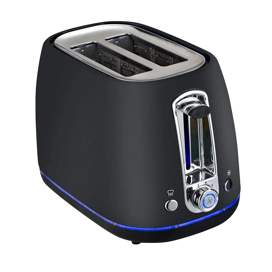 KTX-503571 Custom Logo 304 Stainless Steel Black Toaster with Clear Window