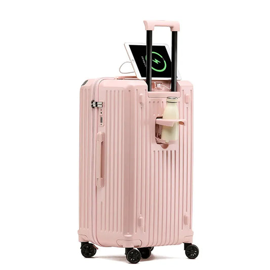 KTX-619475 Durable Water-Resistant Trolley Luggage with Cup Holder Hook
