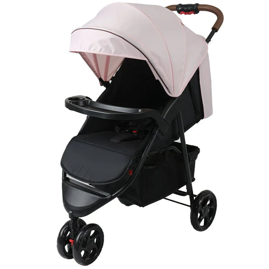 KTX-992083 Lightweight 3-Wheel Foldable Baby Stroller with Car Seat, 3-in-1 Jogger Pram Trolley