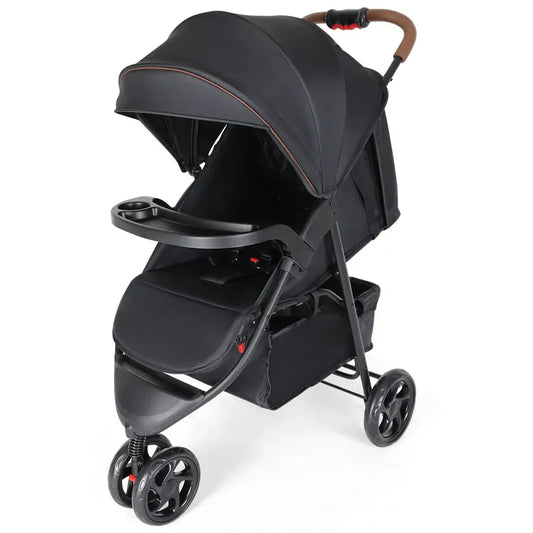 KTX-992083 Lightweight 3-Wheel Foldable Baby Stroller with Car Seat, 3-in-1 Jogger Pram Trolley