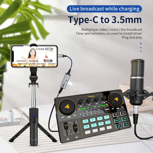 KTX-855123 2-in-1 USB C Audio Adapter Cable with 60W Fast Charging for Type-C Devices