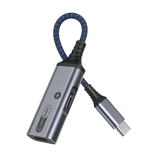 KTX-855123 2-in-1 USB C Audio Adapter Cable with 60W Fast Charging for Type-C Devices
