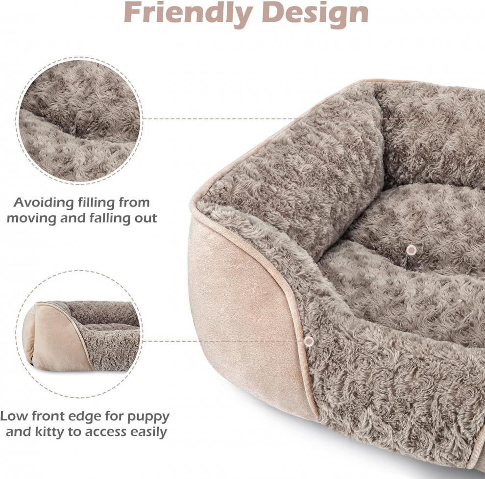 JMT-763274 Cozy Golden Retriever Dog Bed - Plush Pet Kennel for Small, Medium, and Large Dogs