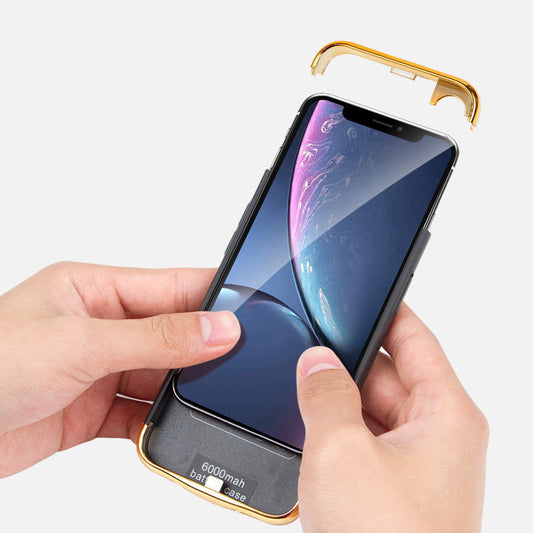 KTX-106387 All-Inclusive Glass Mobile Phone Case with Back Clip Power Bank for iPhone 12 Series