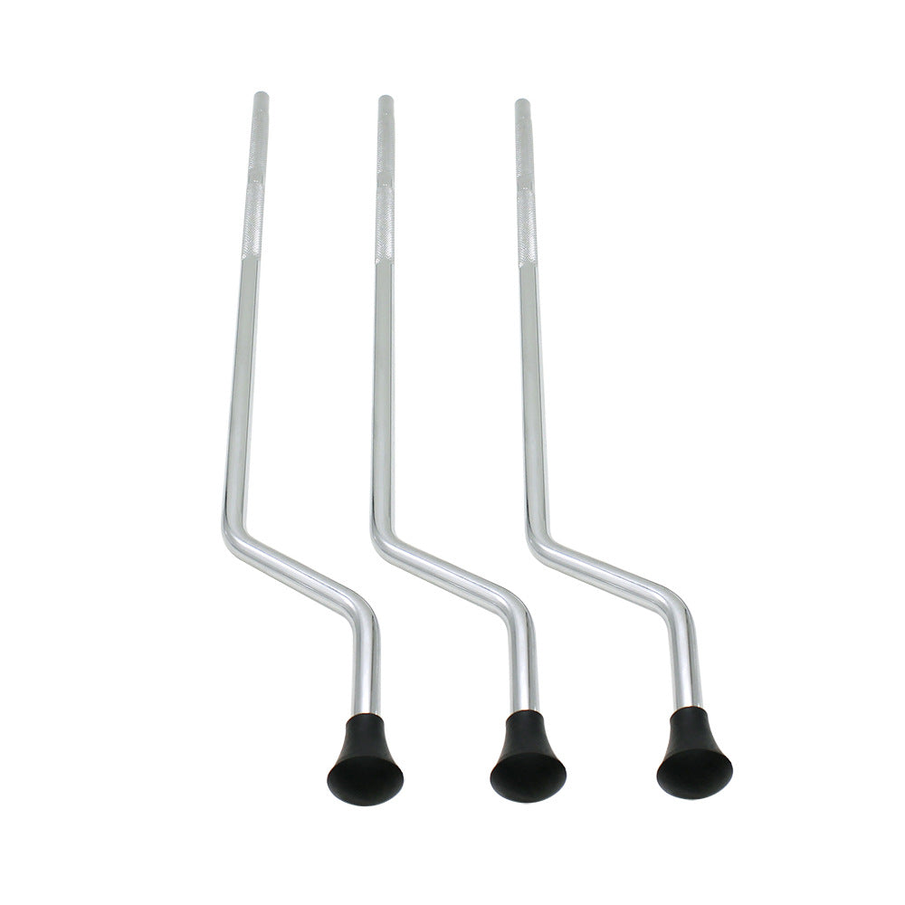 KTX-517587 Metal Drum Legs with Anti-Skid Surface for Percussion Instruments - Silver Finish
