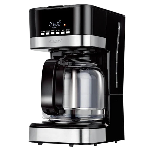 KTX-049107 LCD Timer Glass Jar Coffee Maker with Warm Plate for Drip Brewing in Europe