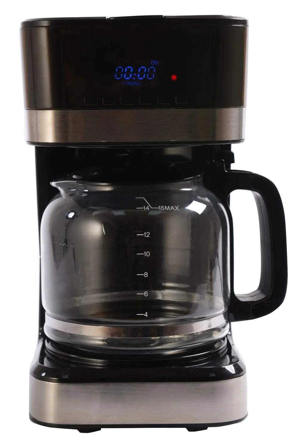 KTX-049107 LCD Timer Glass Jar Coffee Maker with Warm Plate for Drip Brewing in Europe