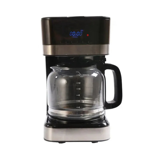 KTX-049107 LCD Timer Glass Jar Coffee Maker with Warm Plate for Drip Brewing in Europe