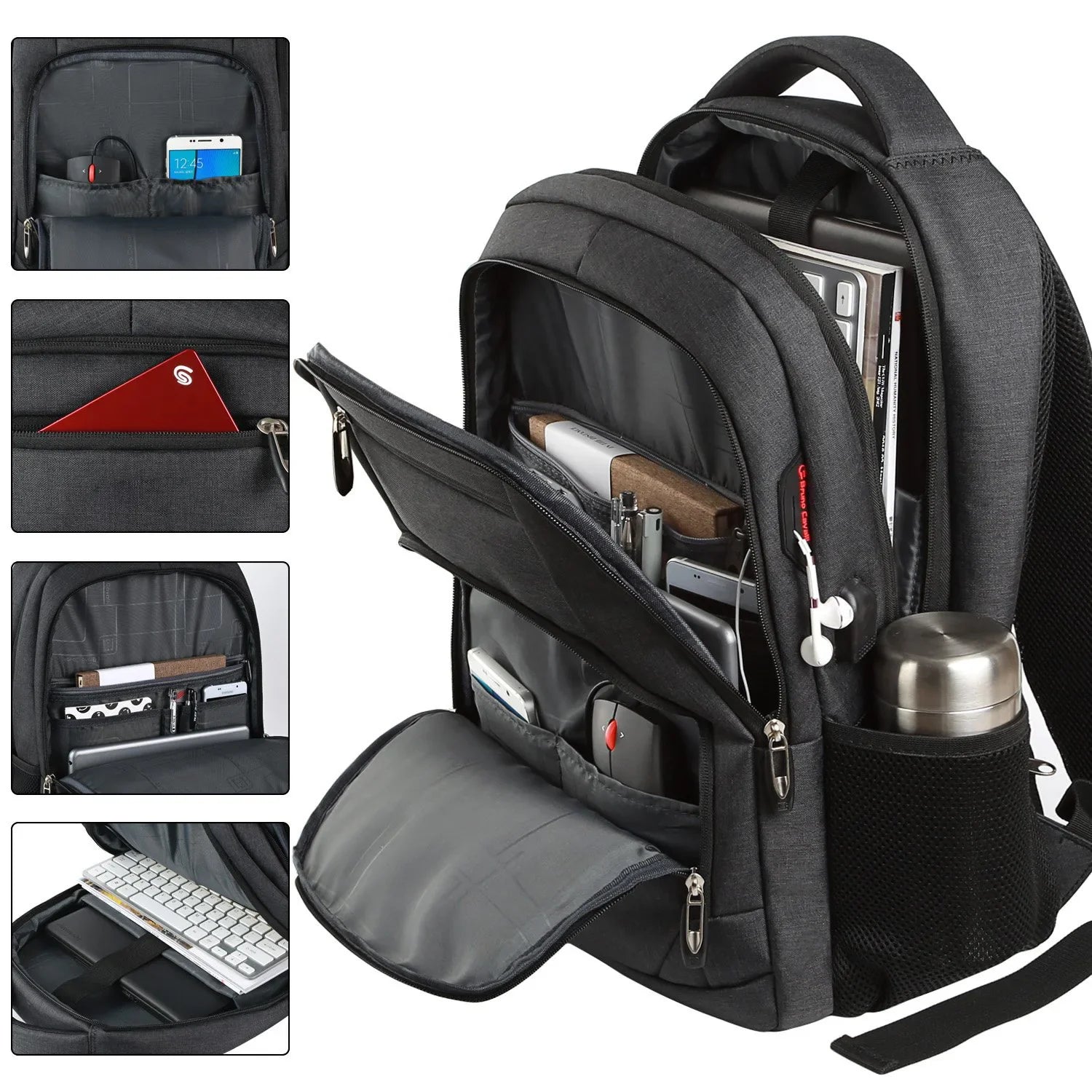 KTX-555923 Waterproof Large Capacity Men's Laptop Backpack for Travel and Business