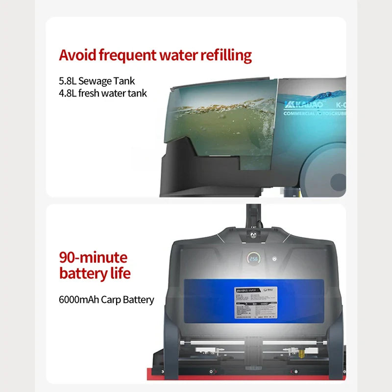 KTX-093075 Portable Mini Floor Scrubber 170W Handheld Cleaning Machine for Household Use