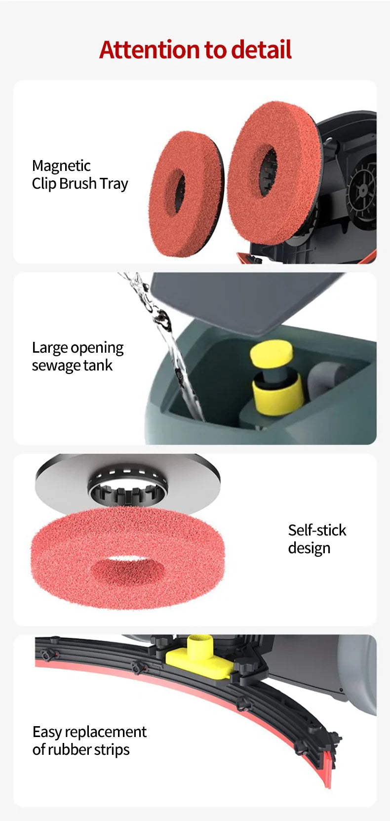 KTX-093075 Portable Mini Floor Scrubber 170W Handheld Cleaning Machine for Household Use