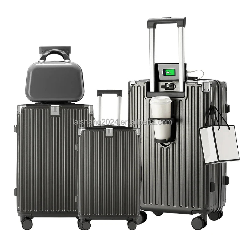 KTX-332307 Business Travel Trolley Bag with Laptop Pocket - Lightweight Cabin Luggage Set