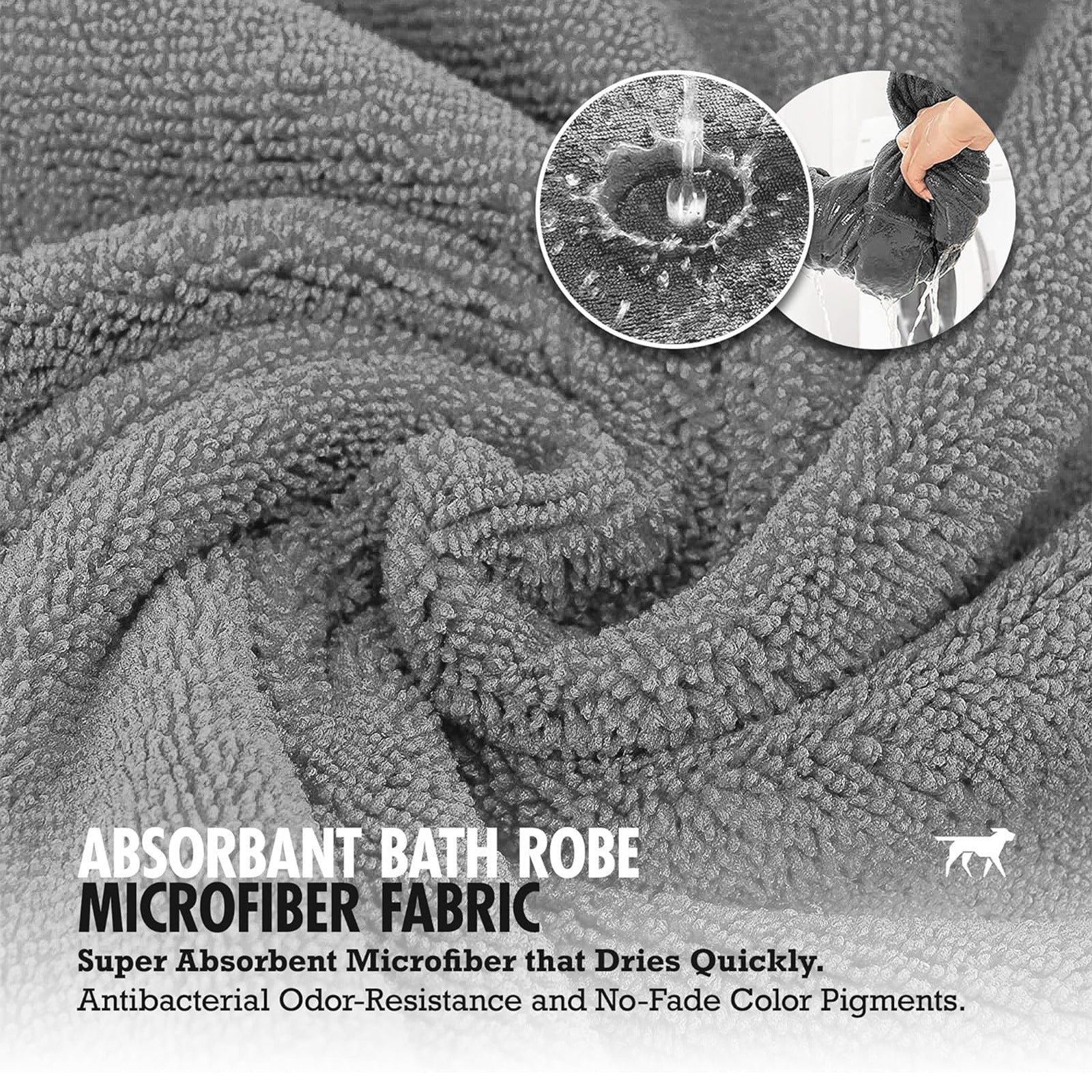 JMT-773642 Super Absorbent Dog Bathrobe for Medium to Large Dogs, Perfect Towel Pajamas for Poodles, Corgis, and Bichons