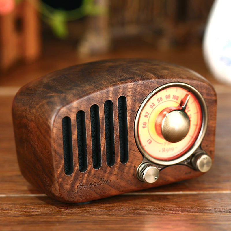KTX-757395 Retro Wooden Bluetooth Mini Speaker - Wireless Design, 5W Output, 1100mAh Battery, USB Interface, 10m Range