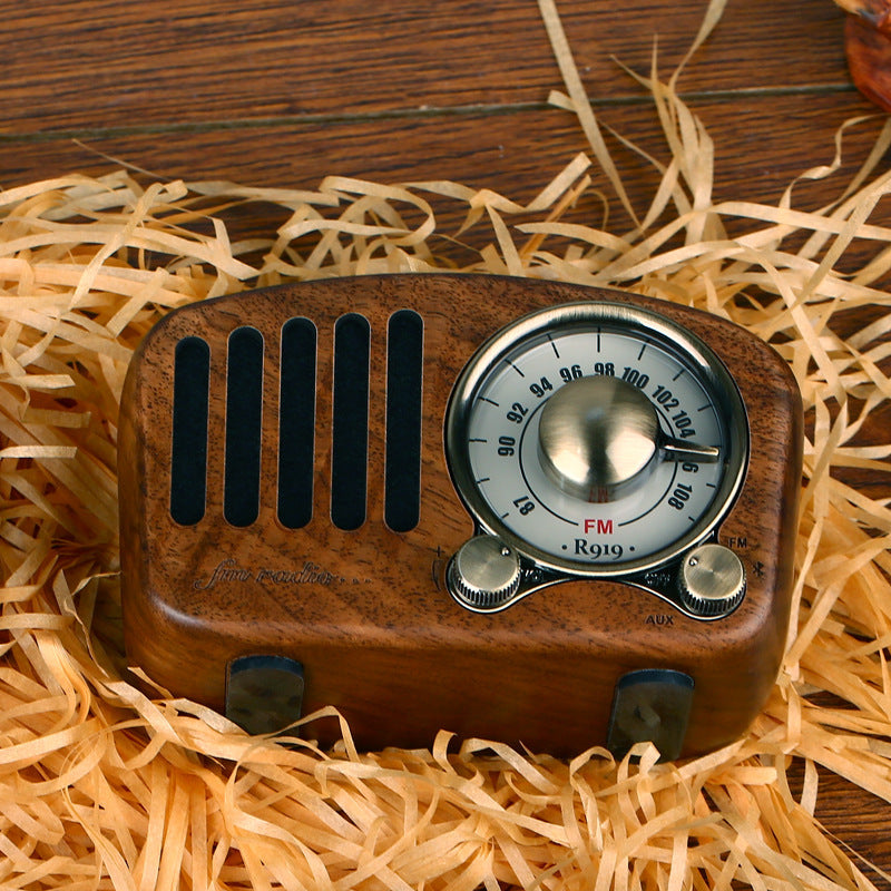KTX-757395 Retro Wooden Bluetooth Mini Speaker - Wireless Design, 5W Output, 1100mAh Battery, USB Interface, 10m Range