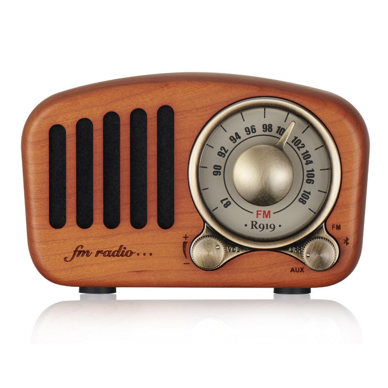 KTX-757395 Retro Wooden Bluetooth Mini Speaker - Wireless Design, 5W Output, 1100mAh Battery, USB Interface, 10m Range