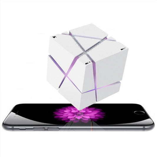 KTX-379987 Creative Rubik's Cube Bluetooth Speaker with Colorful LED Lights, Modern ABS Design
