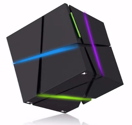 KTX-379987 Creative Rubik's Cube Bluetooth Speaker with Colorful LED Lights, Modern ABS Design