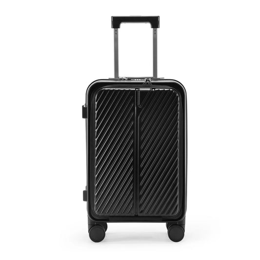 KTX-748243 Designer Aluminium Trolley Suitcase with Laptop Compartment and Cup Holder for Travel