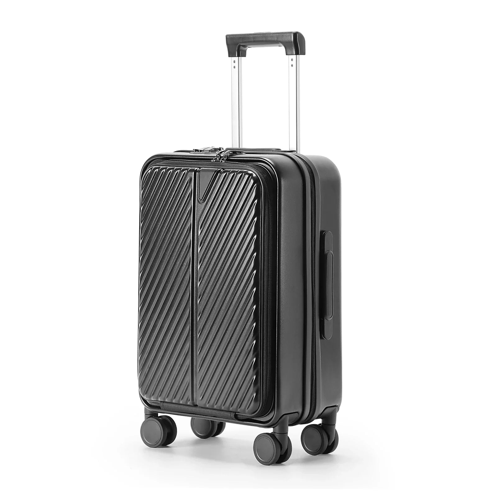 KTX-748243 Designer Aluminium Trolley Suitcase with Laptop Compartment and Cup Holder for Travel