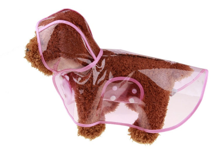JMT-780554 Transparent Waterproof Dog Raincoat ¨C Adjustable Hoody Clothing for Pets in Various Sizes