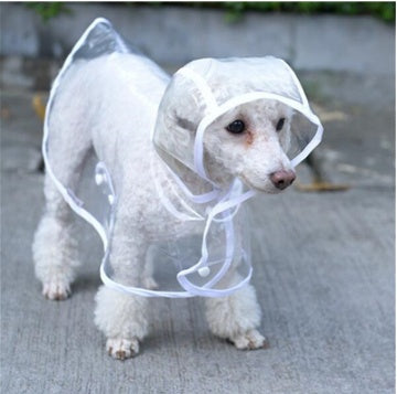 JMT-780554 Transparent Waterproof Dog Raincoat ¨C Adjustable Hoody Clothing for Pets in Various Sizes