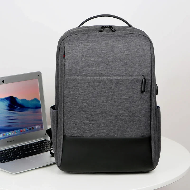 KTX-461075 Custom Logo Laptop Backpack with Waterproof Zipper and USB Port, Polyester Material