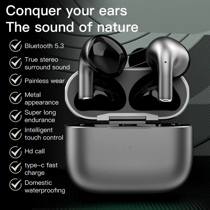KTX-690387 Zinc Alloy Noise Cancelling TWS Earphones with LED Battery Indicator