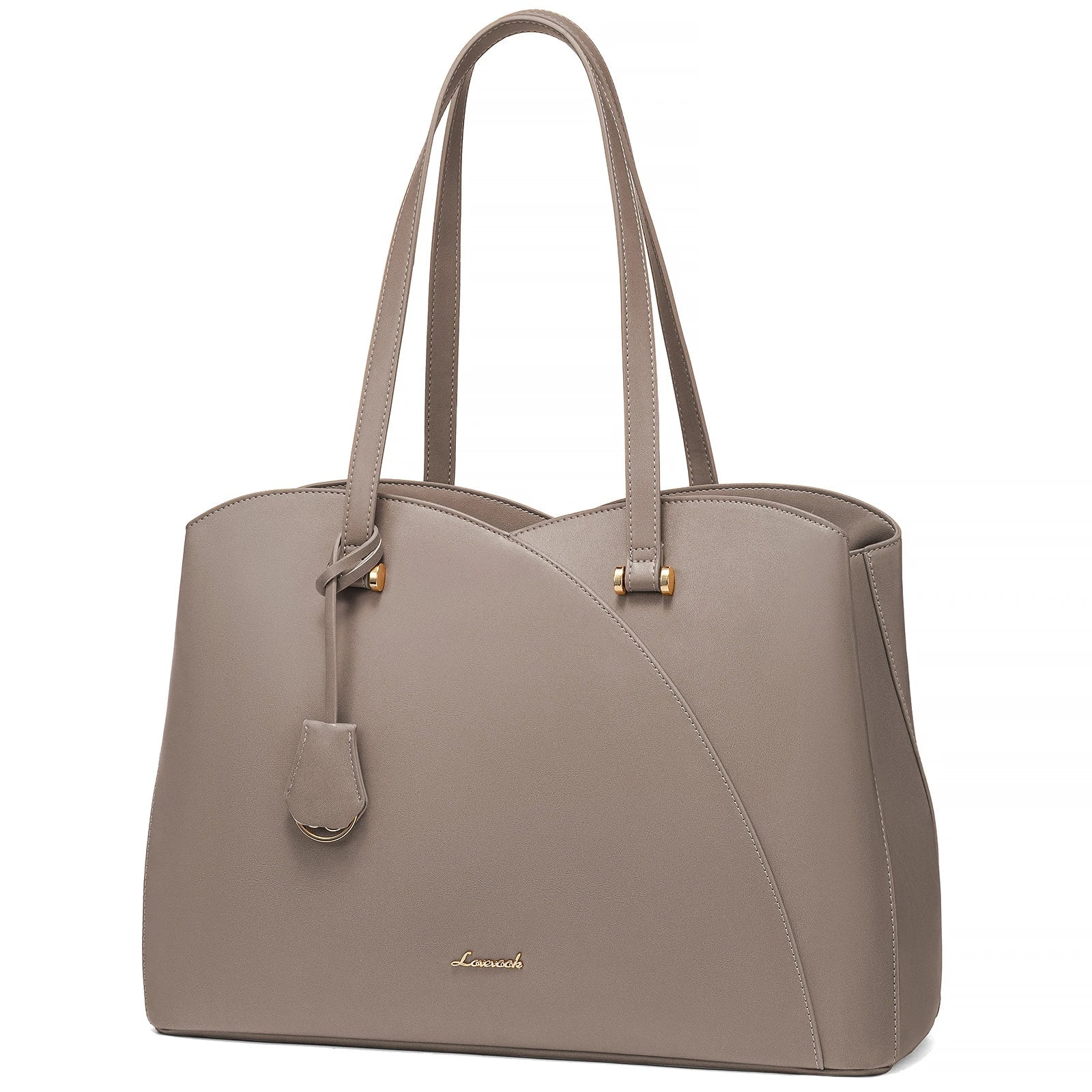 KTX-590163 Vegan Leather Women's Shoulder Bag 15.6 Inch Stylish Tote Handbag