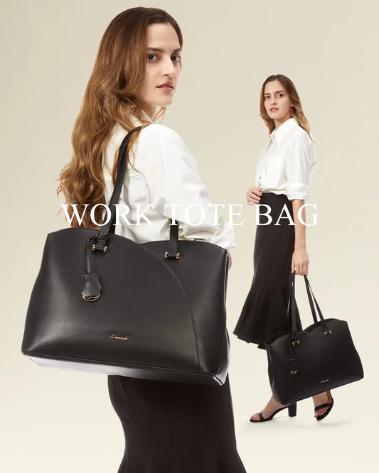 KTX-590163 Vegan Leather Women's Shoulder Bag 15.6 Inch Stylish Tote Handbag