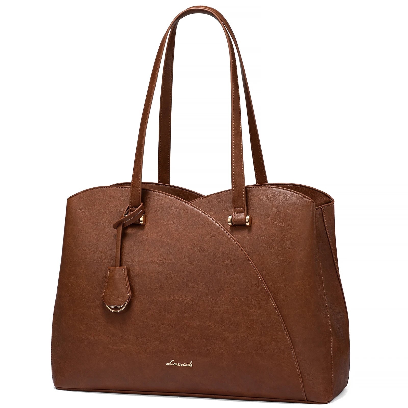 KTX-590163 Vegan Leather Women's Shoulder Bag 15.6 Inch Stylish Tote Handbag