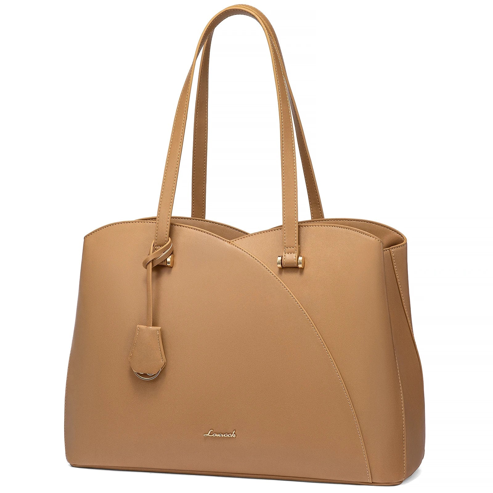 KTX-590163 Vegan Leather Women's Shoulder Bag 15.6 Inch Stylish Tote Handbag