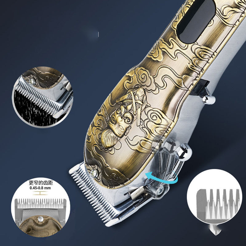 KTX-942739 LCD Digital Hair Clipper with Stainless Steel Blades and All-Metal Body, 4-Hour Runtime, Model JM-106