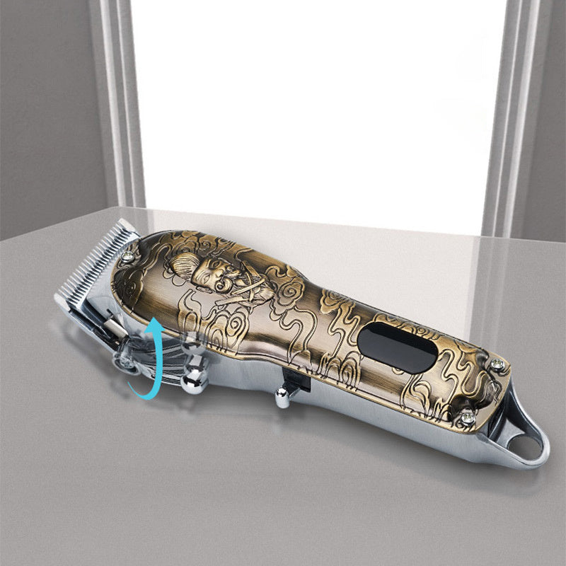 KTX-942739 LCD Digital Hair Clipper with Stainless Steel Blades and All-Metal Body, 4-Hour Runtime, Model JM-106