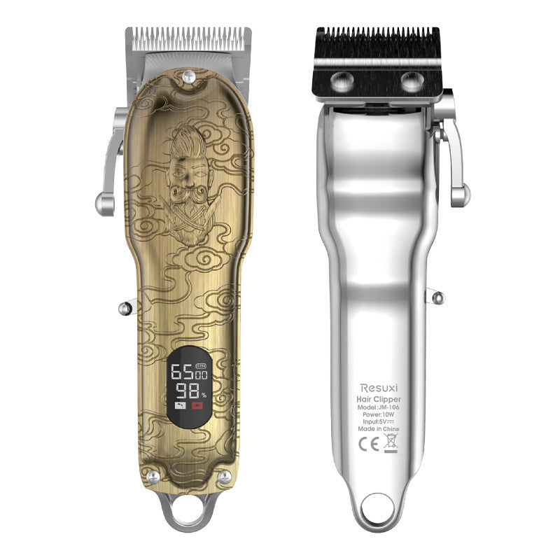 KTX-942739 LCD Digital Hair Clipper with Stainless Steel Blades and All-Metal Body, 4-Hour Runtime, Model JM-106