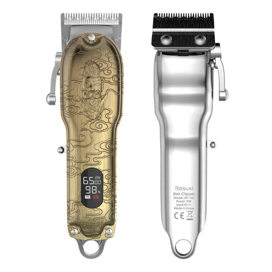 KTX-942739 LCD Digital Hair Clipper with Stainless Steel Blades and All-Metal Body, 4-Hour Runtime, Model JM-106
