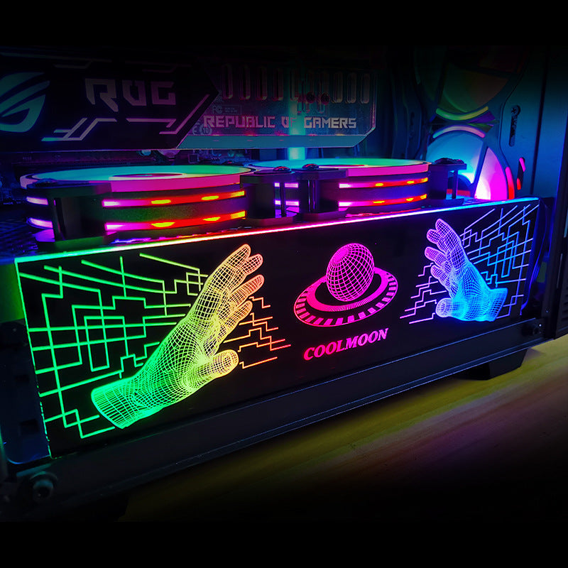 KTX-985811 RGB Power Supply Bay Light Board for Chassis and Graphics Card Highlighting, DC5V, 300mm x 86.8mm, Small 4PIN Interface