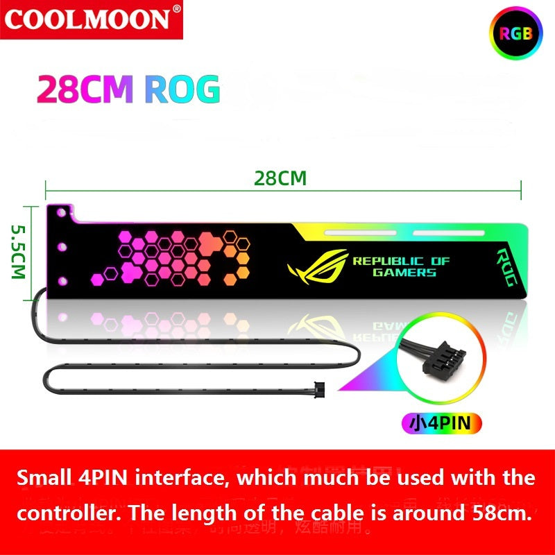 KTX-985811 RGB Power Supply Bay Light Board for Chassis and Graphics Card Highlighting, DC5V, 300mm x 86.8mm, Small 4PIN Interface