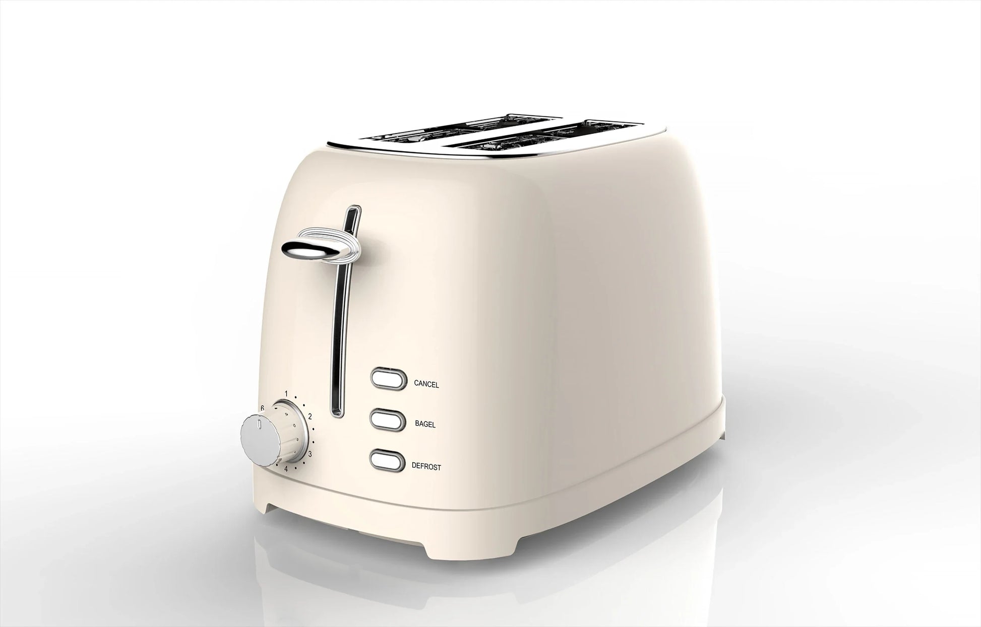 KTX-061779 Retro Auto Pop-Up Mini Toaster with Defrost Function for Two Slices and Sandwiches