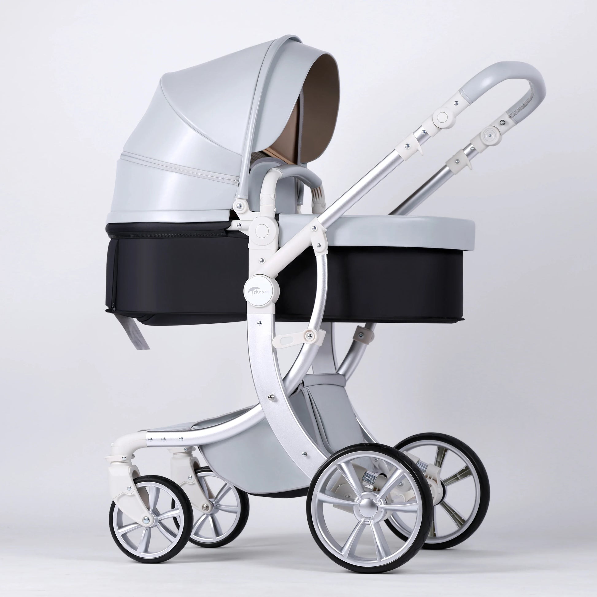 KTX-579603 Foldable Baby Stroller with Bassinet for Travel, Compact Design and Easy Transport