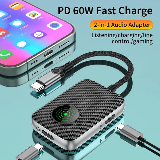 KTX-965779 USB-C to AUX Headphone Jack and Charger Adapter with DAC Digital Audio Function