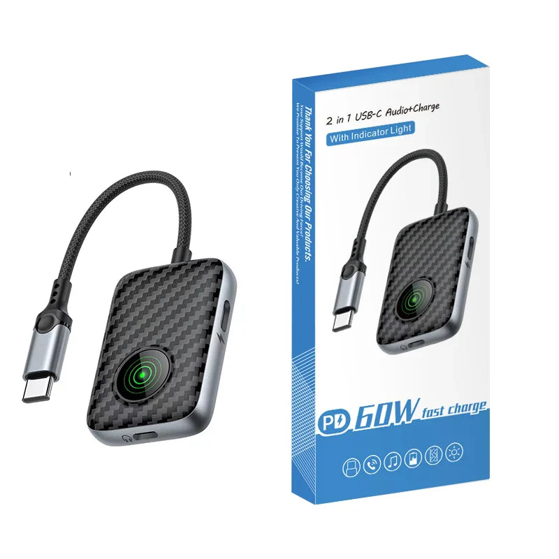 KTX-965779 USB-C to AUX Headphone Jack and Charger Adapter with DAC Digital Audio Function