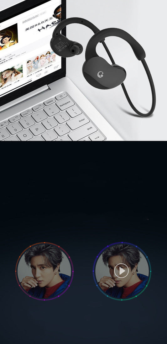 KTX-278931 Two-in-One Bluetooth Headset with 32GB Built-In Storage, Sports Music Ear-Mounted Design, Stereo Sound, Voice Control and Call Function
