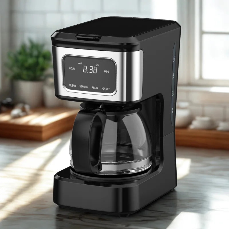 KTX-574547 6-Cup High Glass Coffee Maker with Touch Screen and Non-Stick Warming Plate
