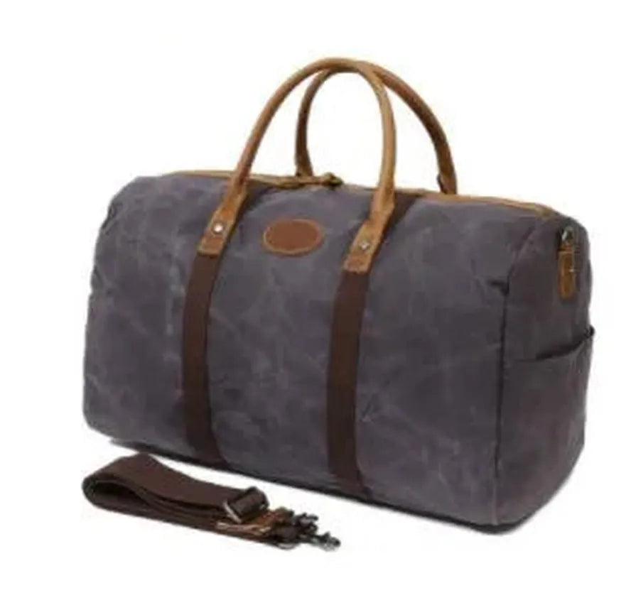KTX-943379 Waxed Canvas Travel Duffle Bag for Weekend Getaways